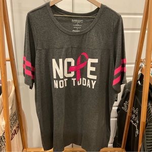 NWT Torrid gray Breast Cancer Awareness “Nope Not Today” t-shirt. Size 3X